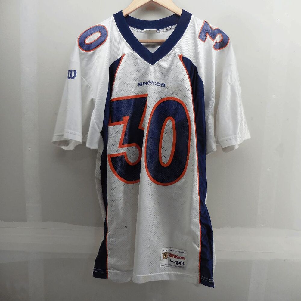 Wilson Terrel Davis DENVER BRONCOS Jersey White NFL Mens SIZE L Vintage 90s HOF